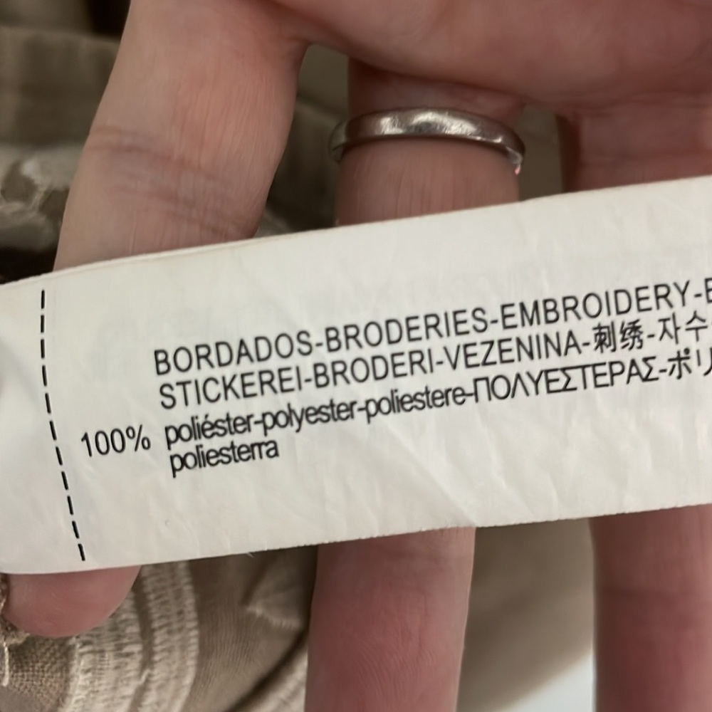 Zara Embroidered Tan Mini Dress XL - Picture 13 of 13